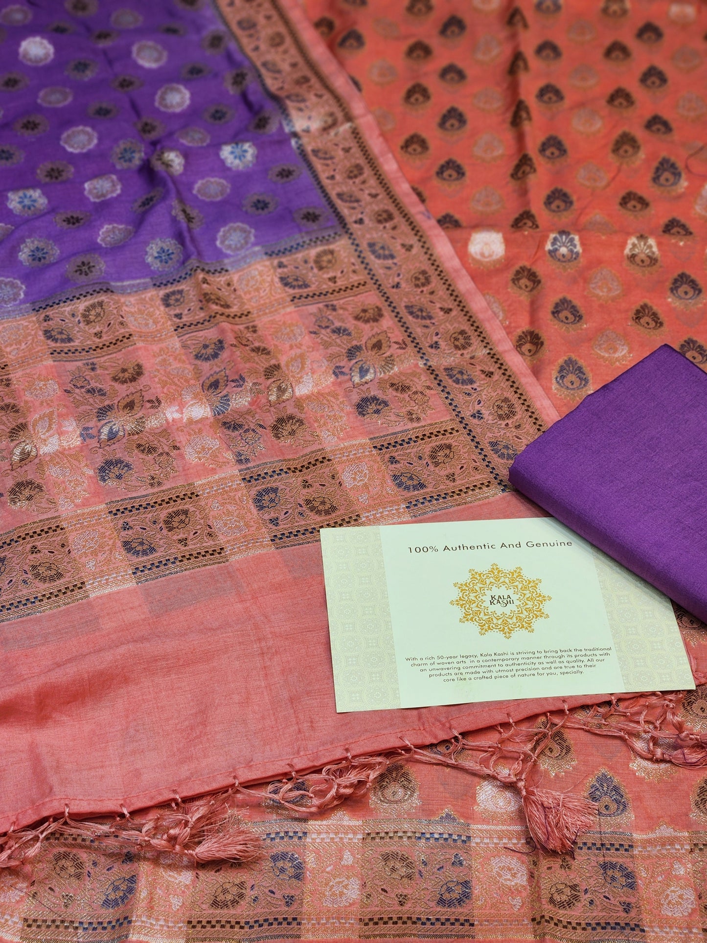 Banarasi mulberry silk suit