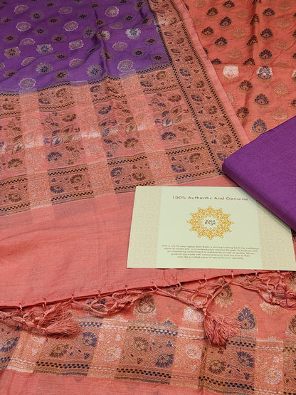 Banarasi mulberry silk suit
