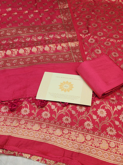 Banarasi mulberry silk suit