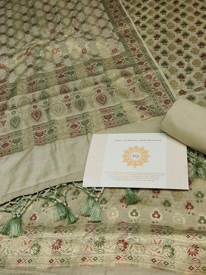 Banarasi mulberry silk suit