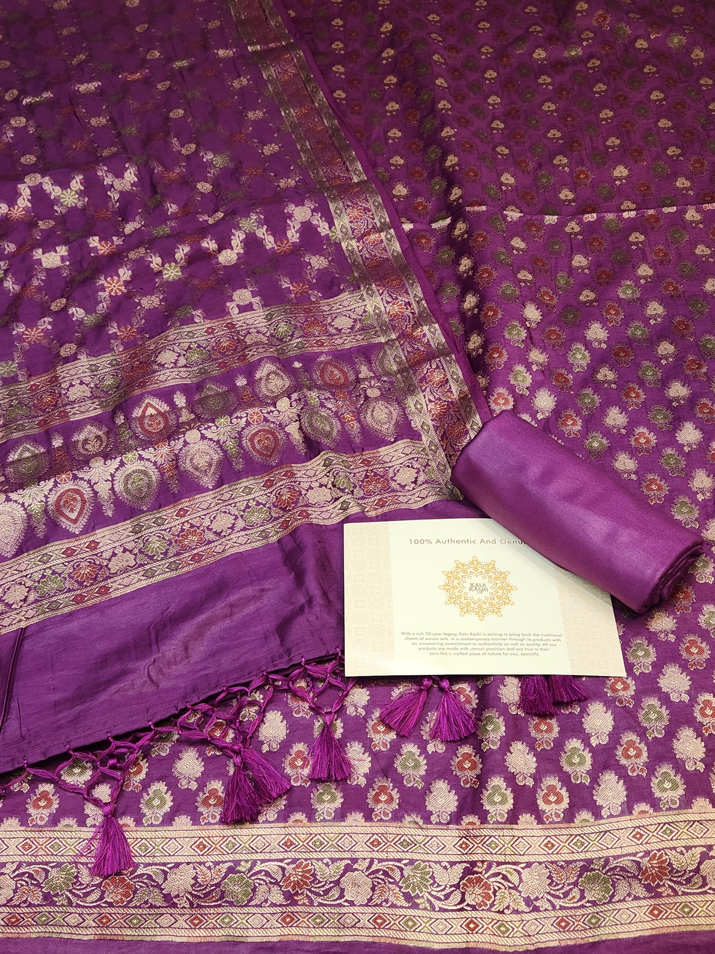 Banarasi mulberry silk suit