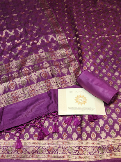 Banarasi mulberry silk suit