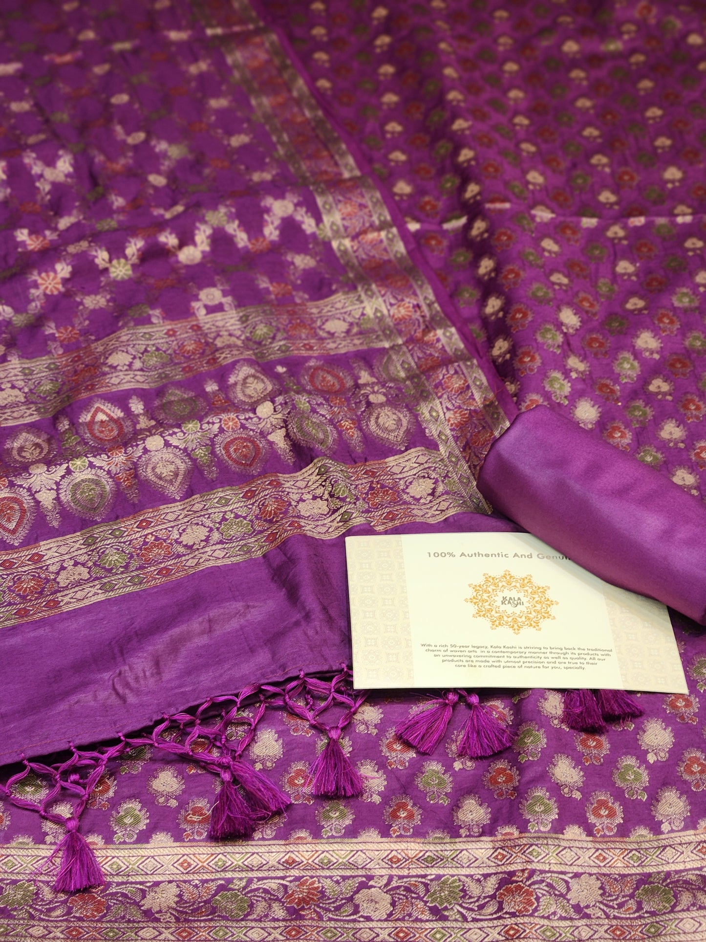 Banarasi mulberry silk suit