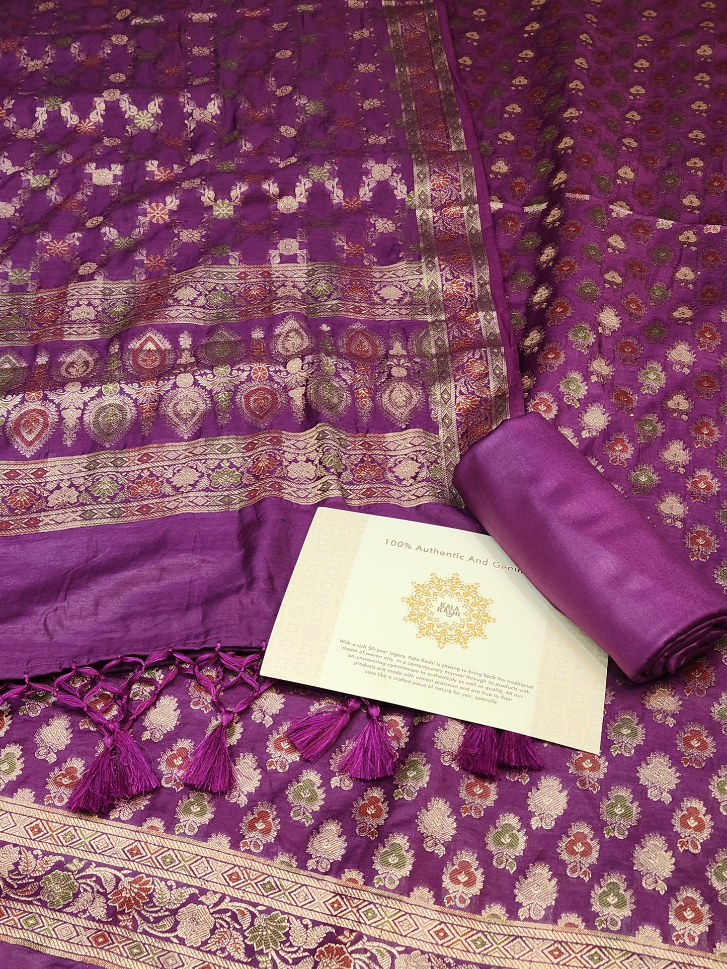 Banarasi mulberry silk suit