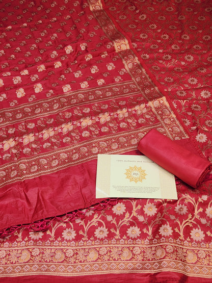 Banarasi mulberry silk suit