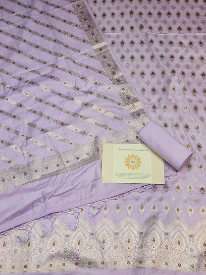Banarasi mulberry silk suit