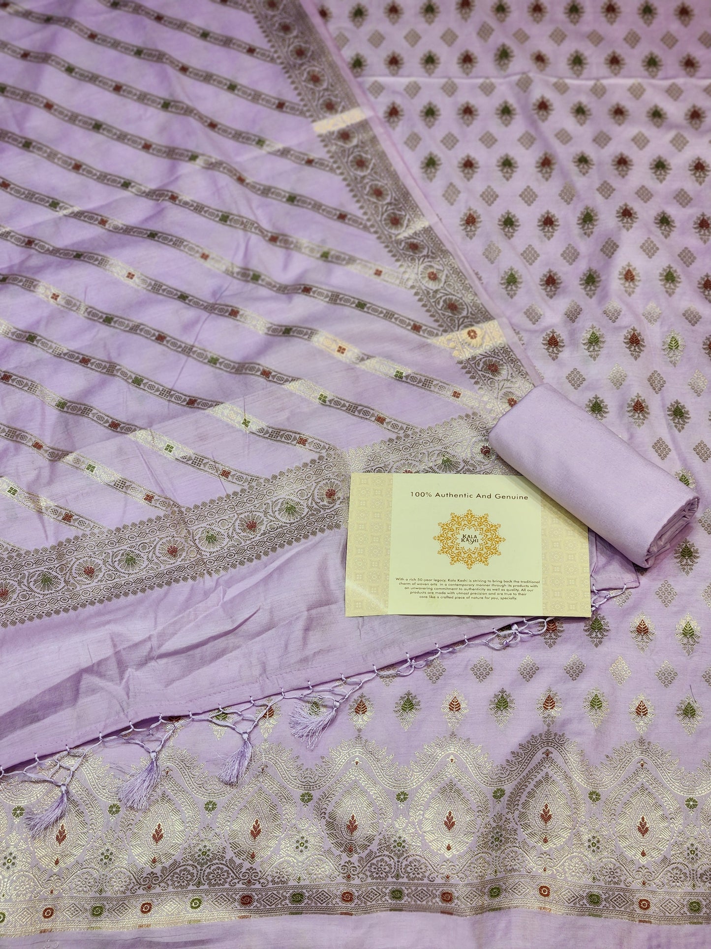 Banarasi mulberry silk suit