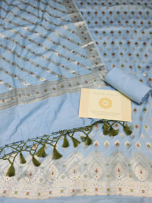 Banarasi mulberry silk suit