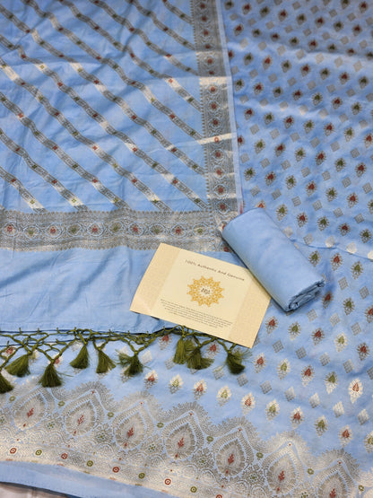 Banarasi mulberry silk suit