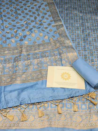 Banarasi mulberry silk suit