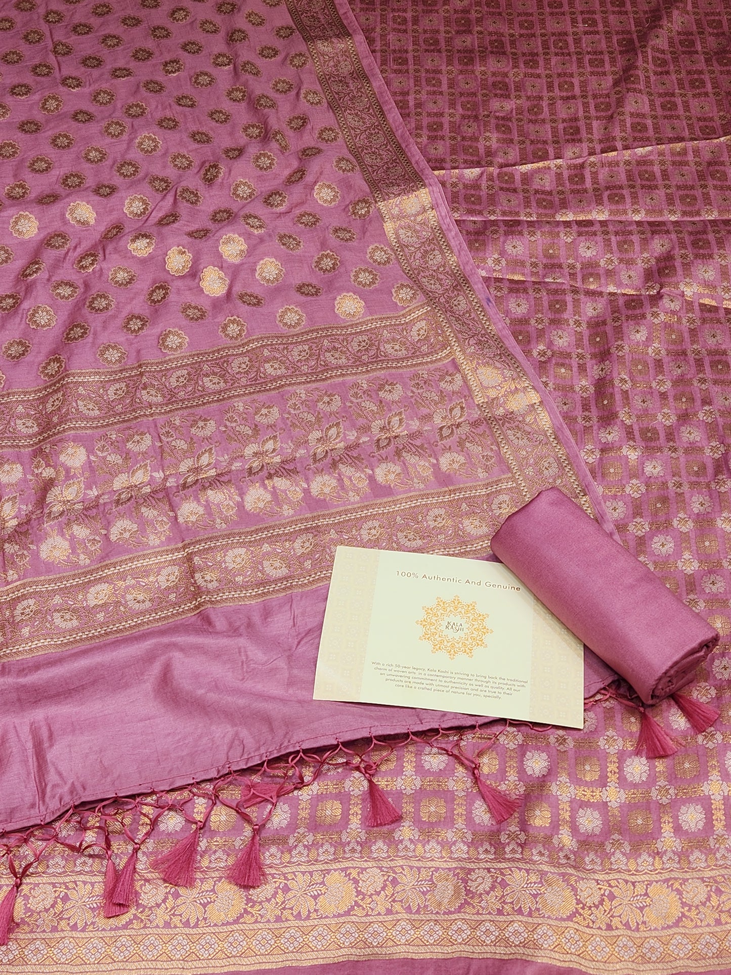 Banarasi mulberry silk suit