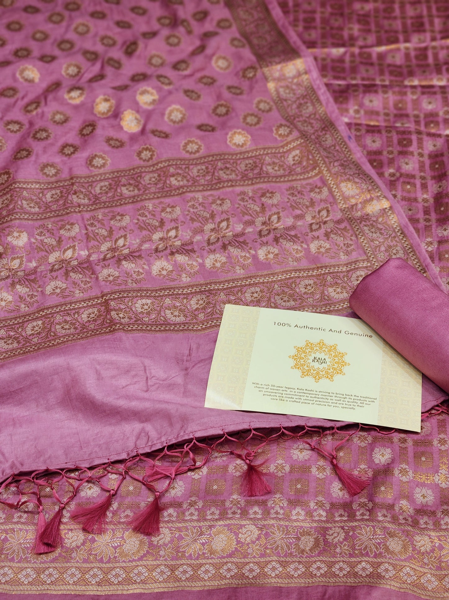 Banarasi mulberry silk suit