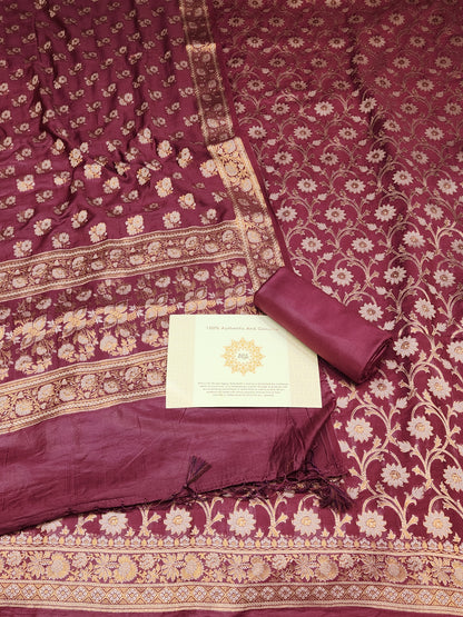 Banarasi mulberry silk suit