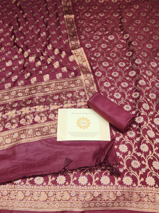 Banarasi mulberry silk suit
