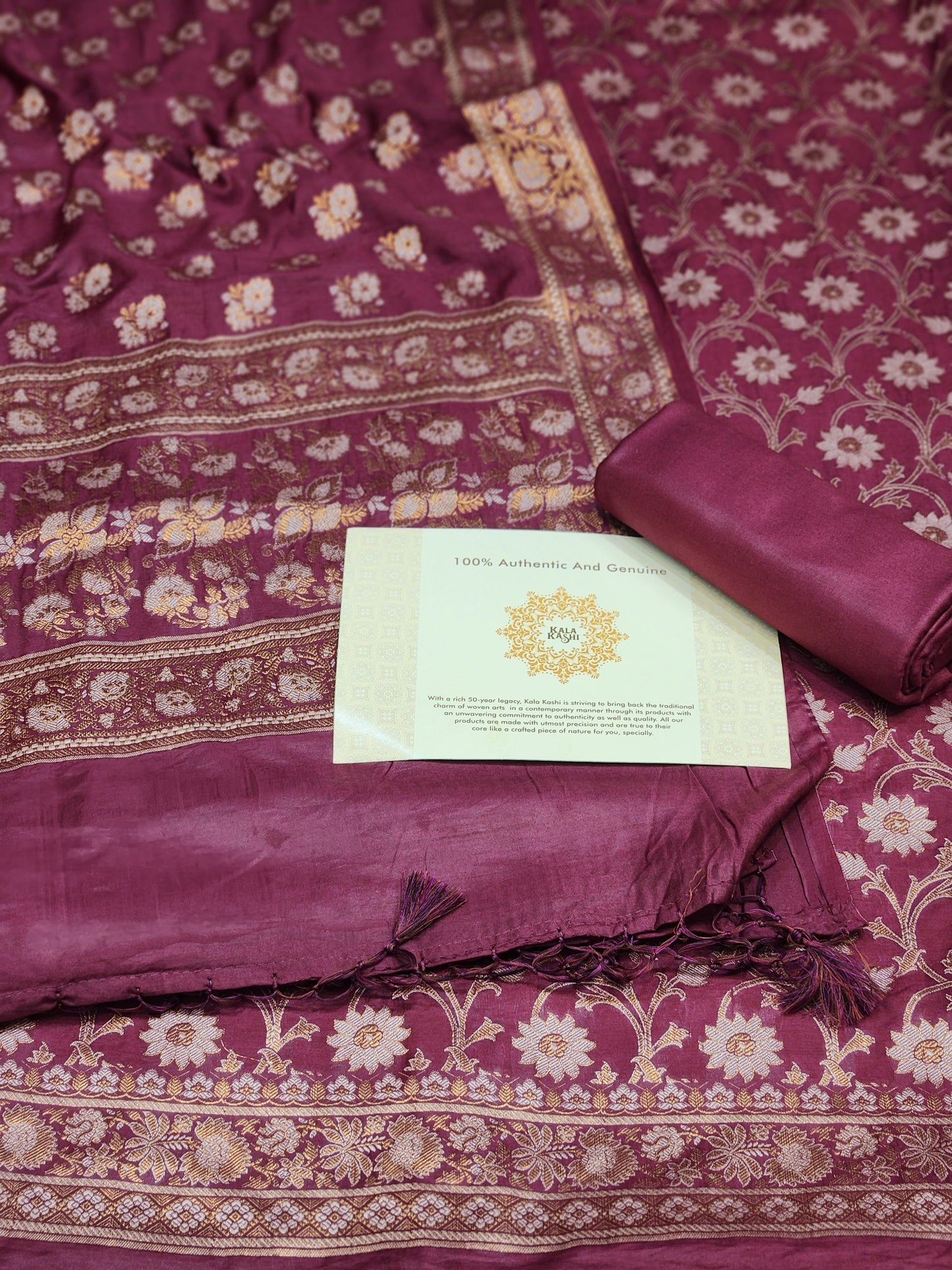 Banarasi mulberry silk suit