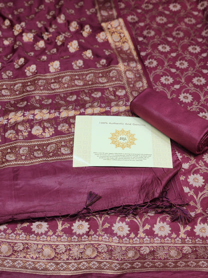 Banarasi mulberry silk suit