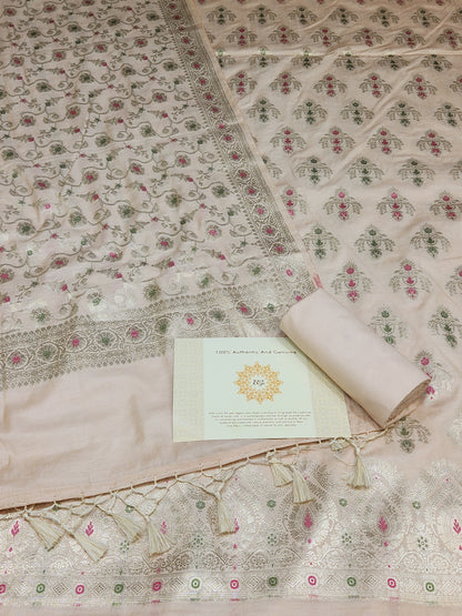 Banarasi mulberry silk suit