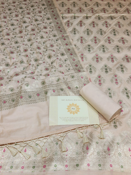 Banarasi mulberry silk suit