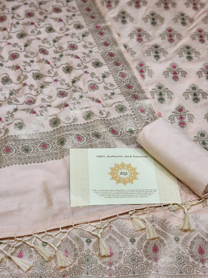 Banarasi mulberry silk suit