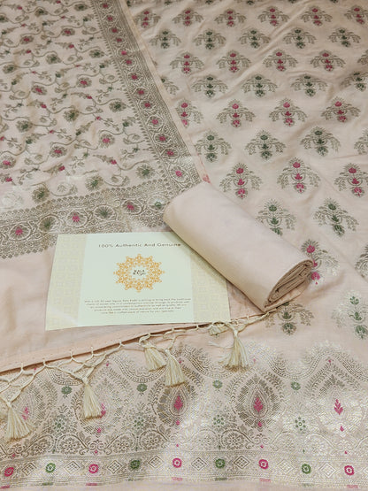 Banarasi mulberry silk suit
