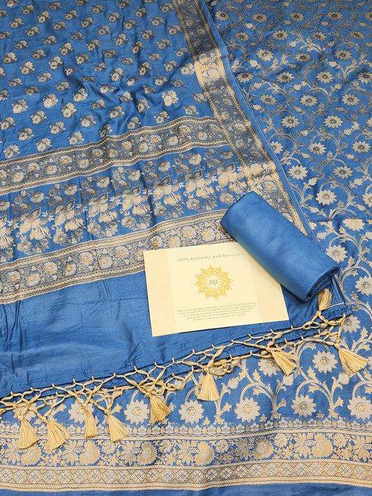 Banarasi mulberry silk suit