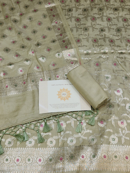 Banarasi mulberry silk suit