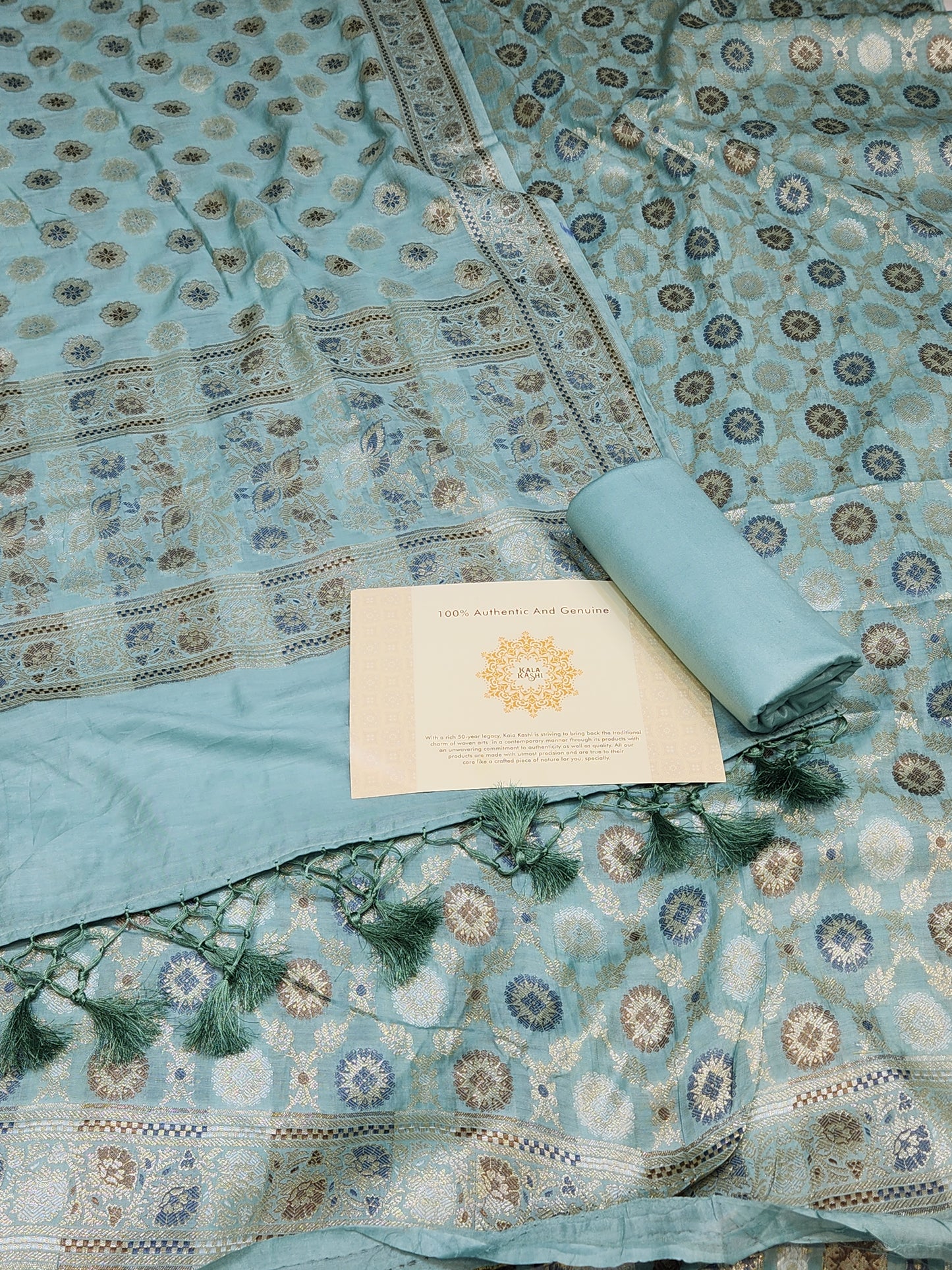 Banarasi mulberry silk suit