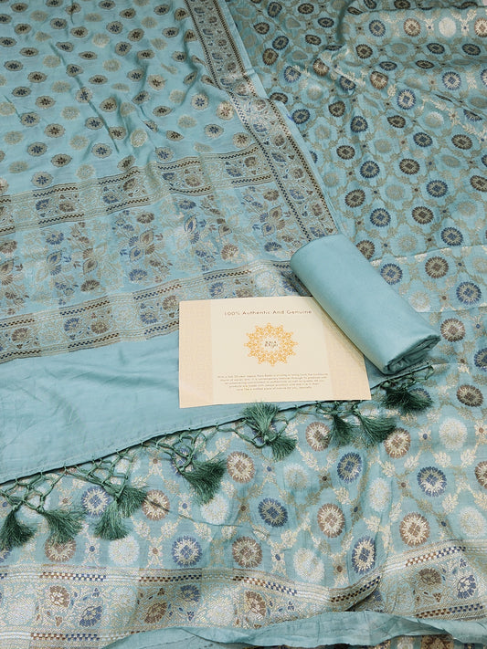 Banarasi mulberry silk suit