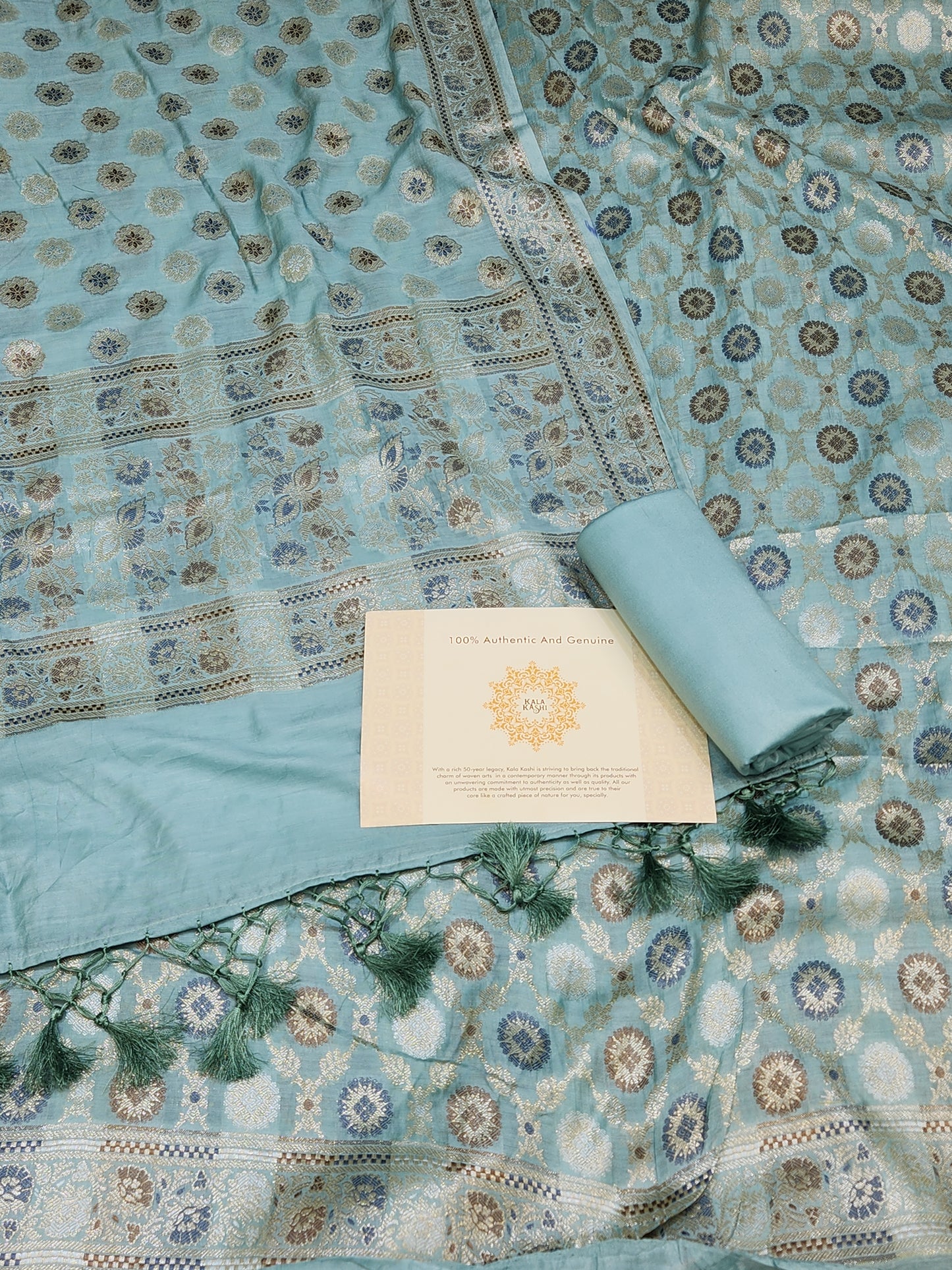 Banarasi mulberry silk suit