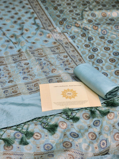 Banarasi mulberry silk suit