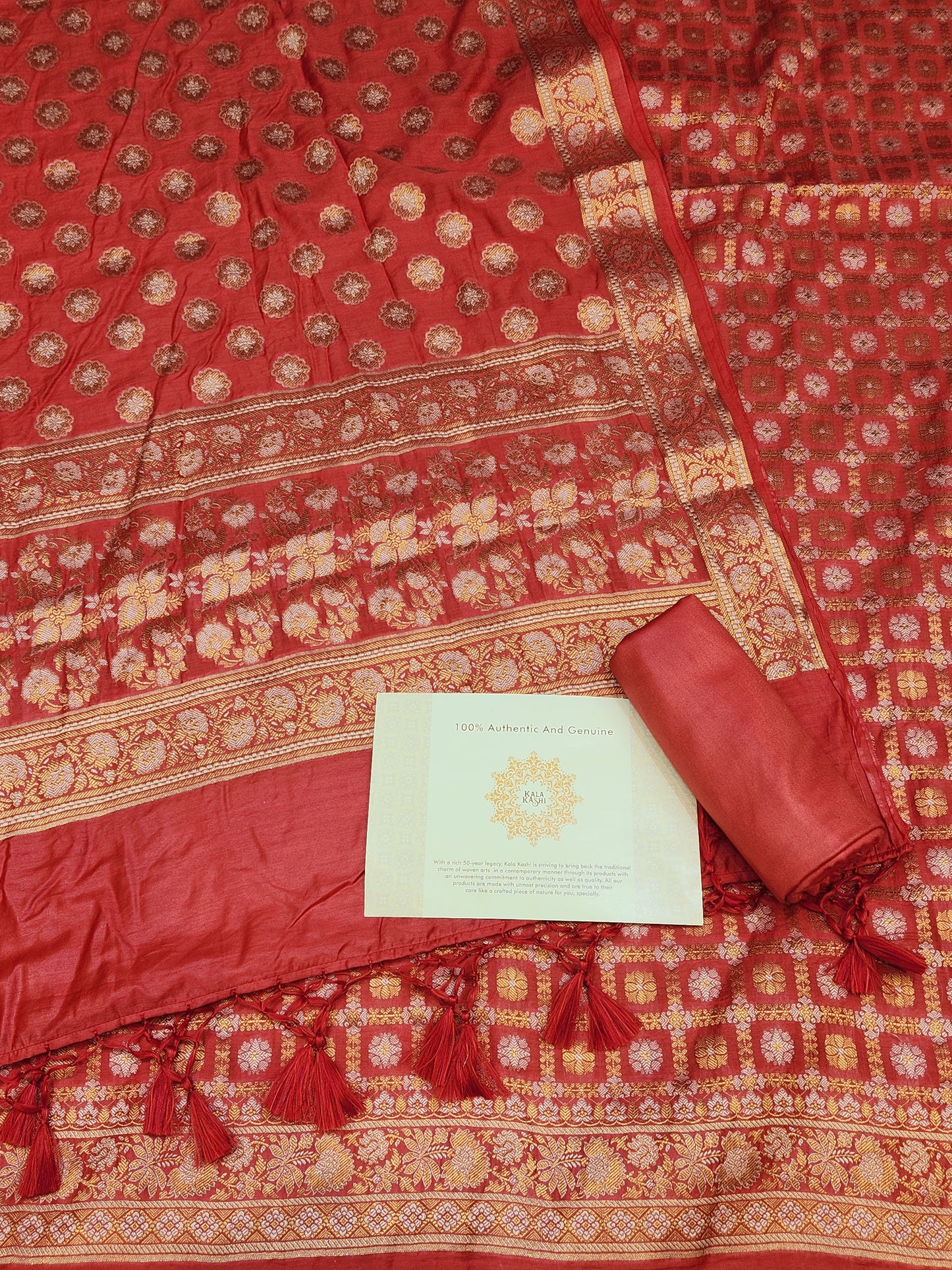 Banarasi mulberry silk suit