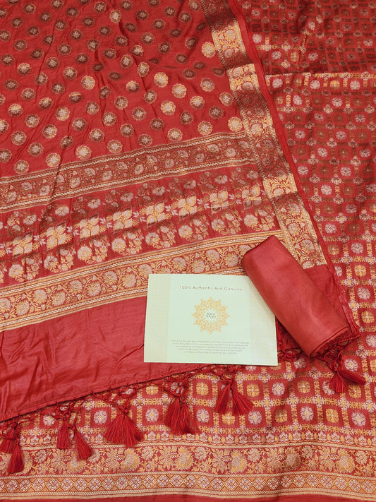 Banarasi mulberry silk suit