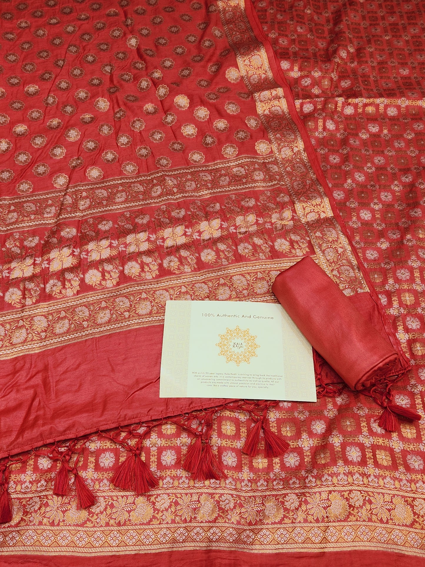 Banarasi mulberry silk suit