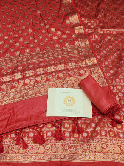 Banarasi mulberry silk suit