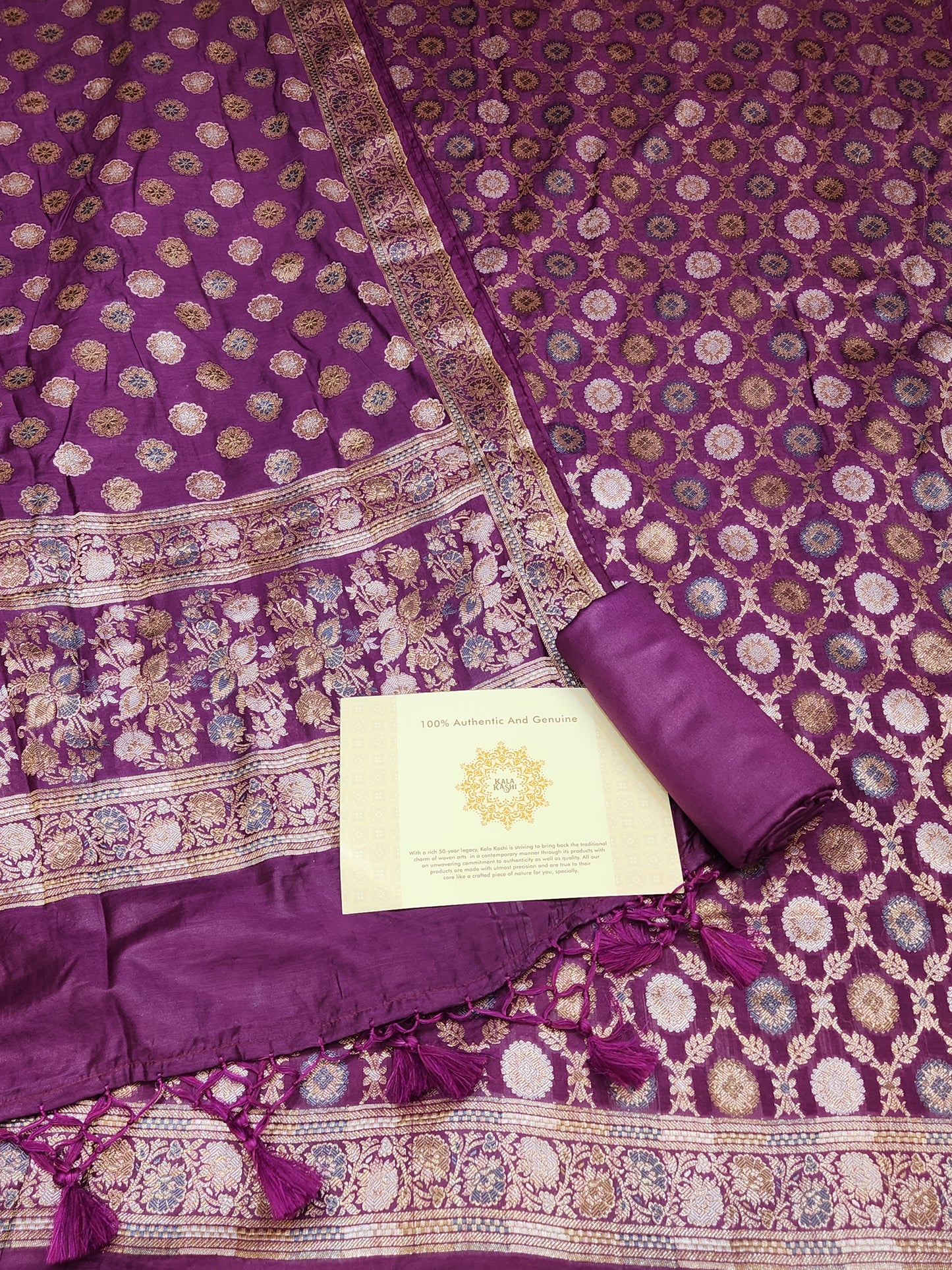 Banarasi mulberry silk suit