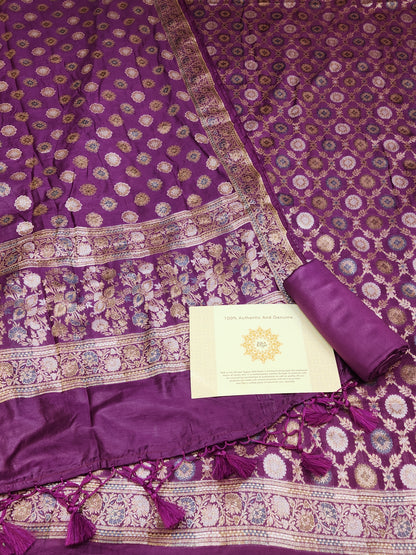 Banarasi mulberry silk suit