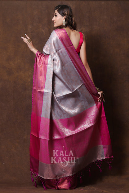 Dark Orchid Hand Woven Kanjivaram Silk Saree