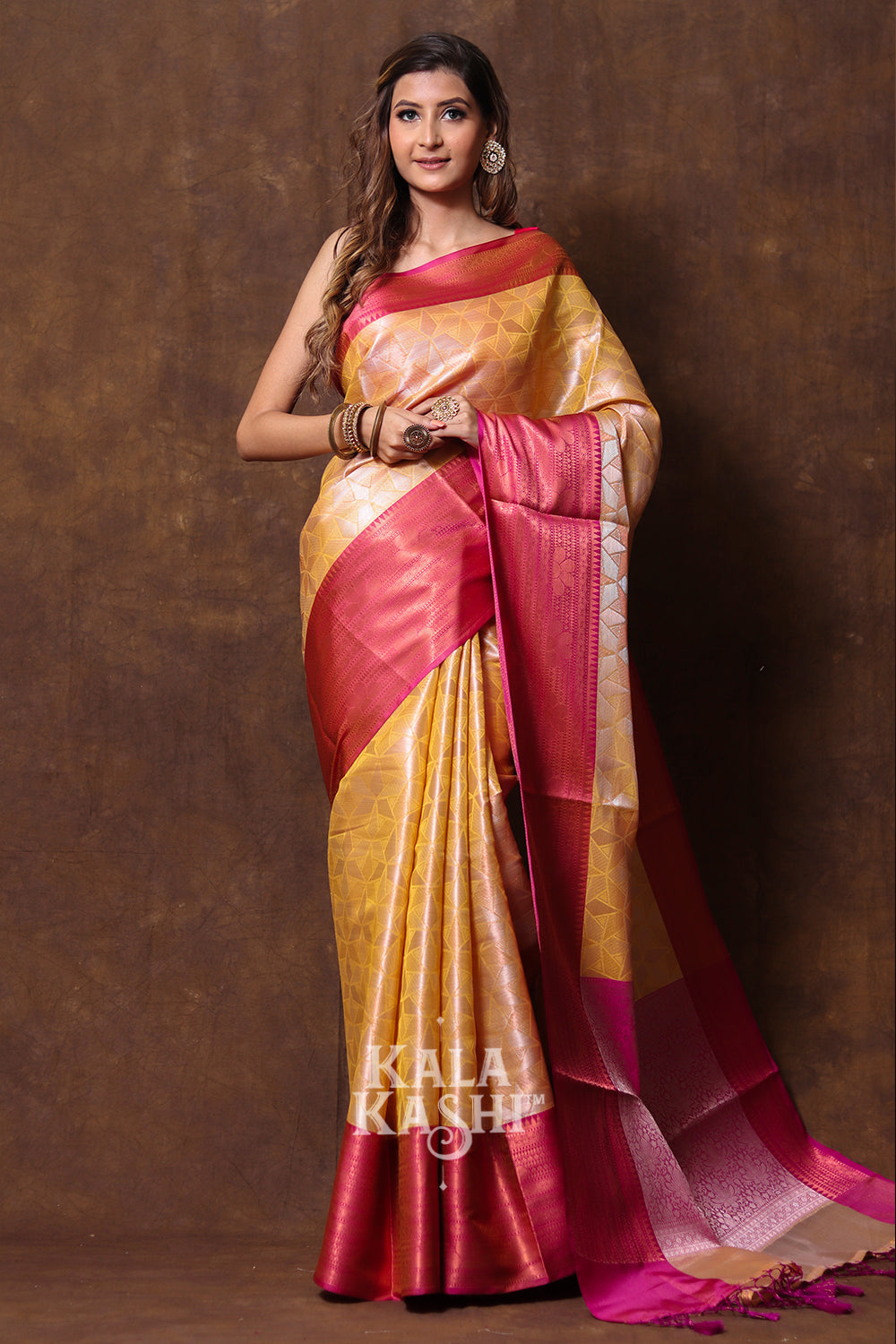 Mud Yellow Hand Woven Kanjivaram Silk Saree