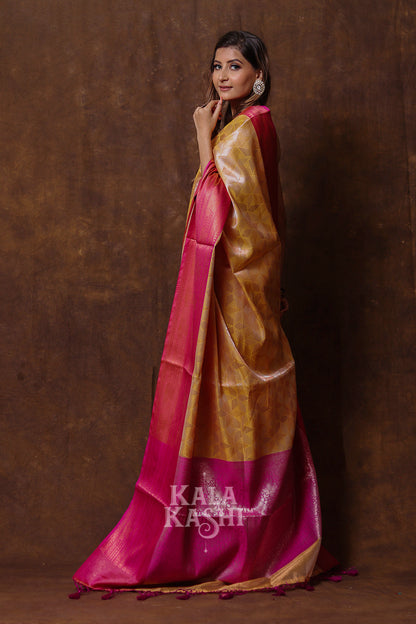 Mud Yellow Hand Woven Kanjivaram Silk Saree