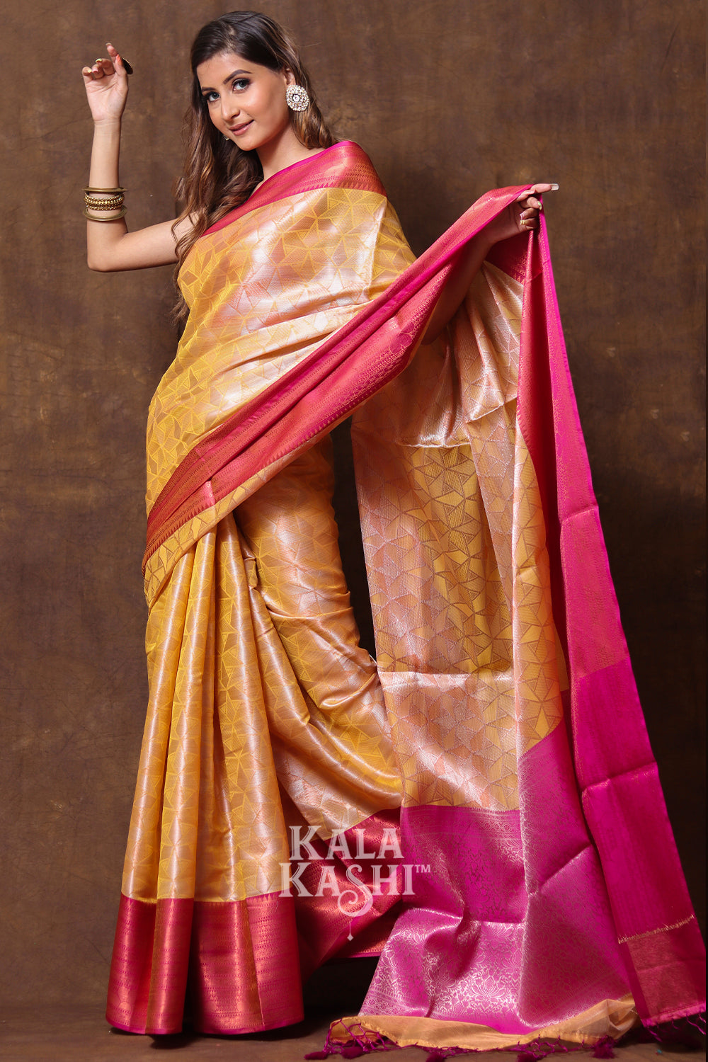 Mud Yellow Hand Woven Kanjivaram Silk Saree