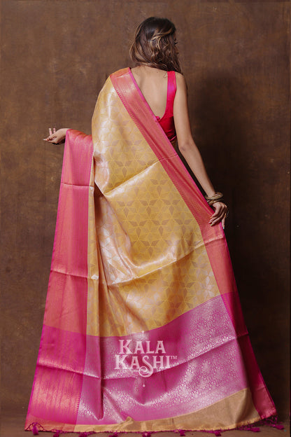Mud Yellow Hand Woven Kanjivaram Silk Saree