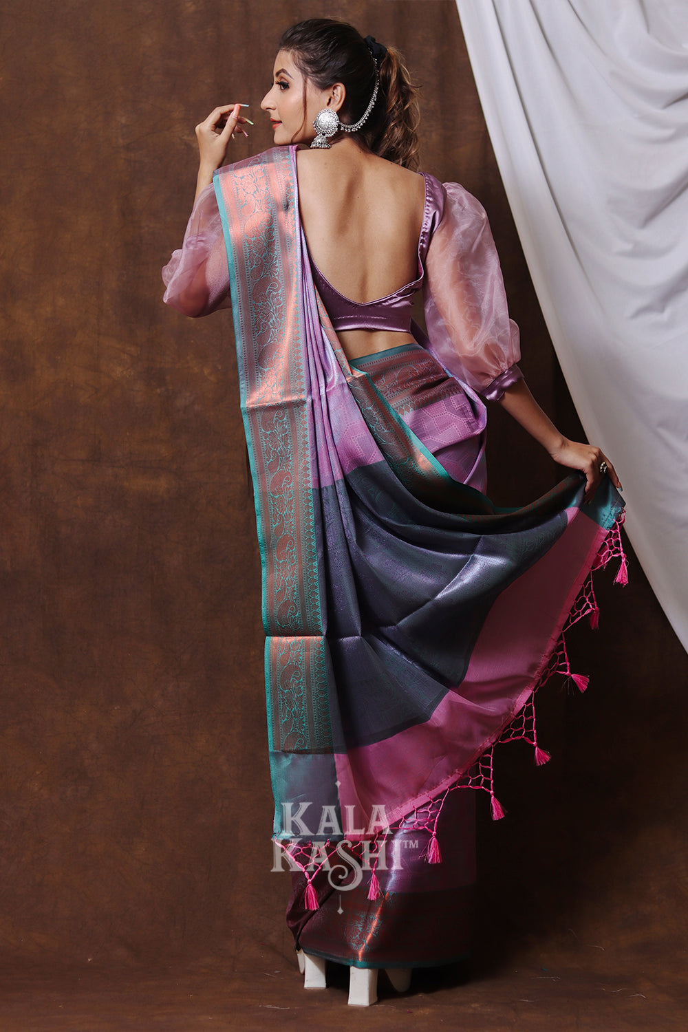 Magenta Hand Woven Kanjivaram Silk Saree