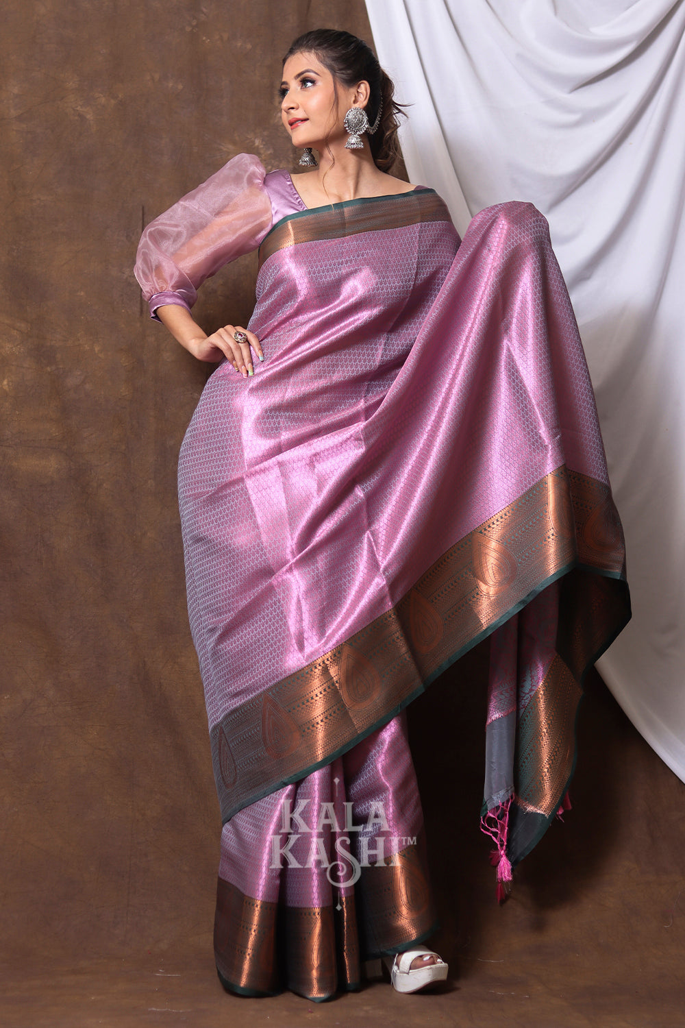Purple Zari Hand Woven Zari Tanchuyi Saree