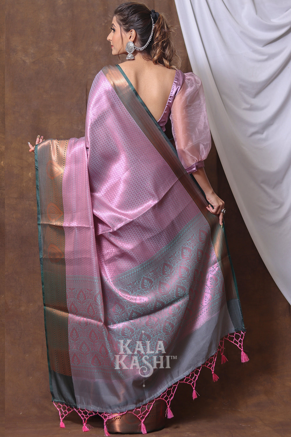 Purple Zari Hand Woven Zari Tanchuyi Saree