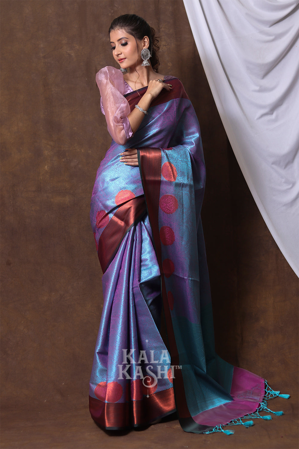Medium Purple Hand Woven Zari Tanchuyi Saree