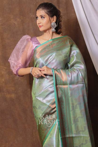 Elegant Green Hand Woven Kanjivaram Silk Saree
