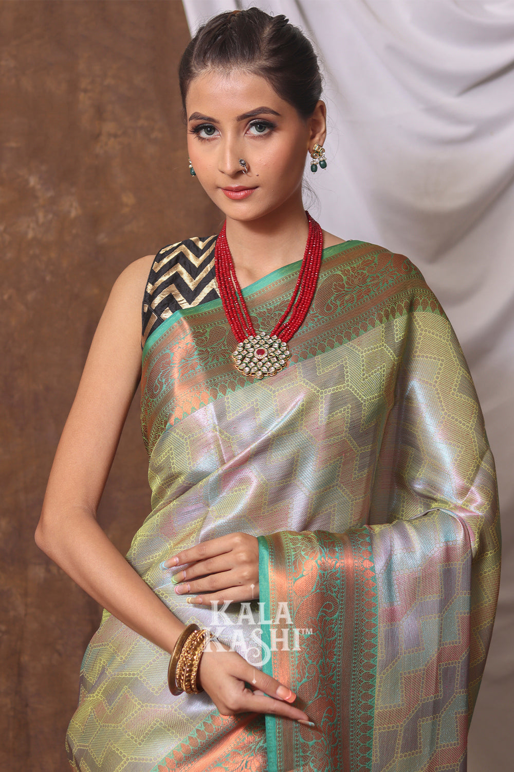 Spring Green Hand Woven Kanjivaram Silk Saree