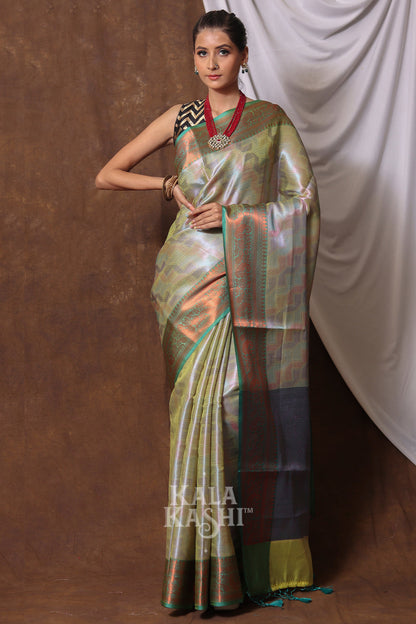Spring Green Hand Woven Kanjivaram Silk Saree