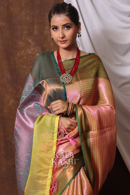 Sandy Brown Hand Woven Zari Tanchuyi Saree