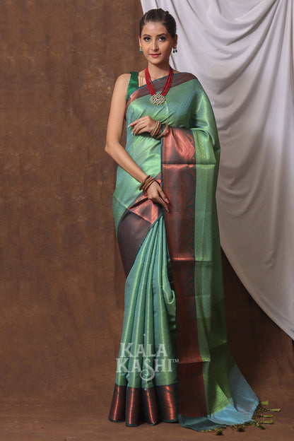 Forest Green Hand Woven Zari Tanchuyi Saree